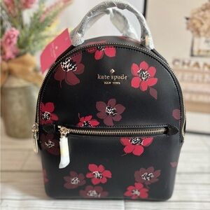 Kate Spade Dancing Blooms Perry leather small backpack NWT